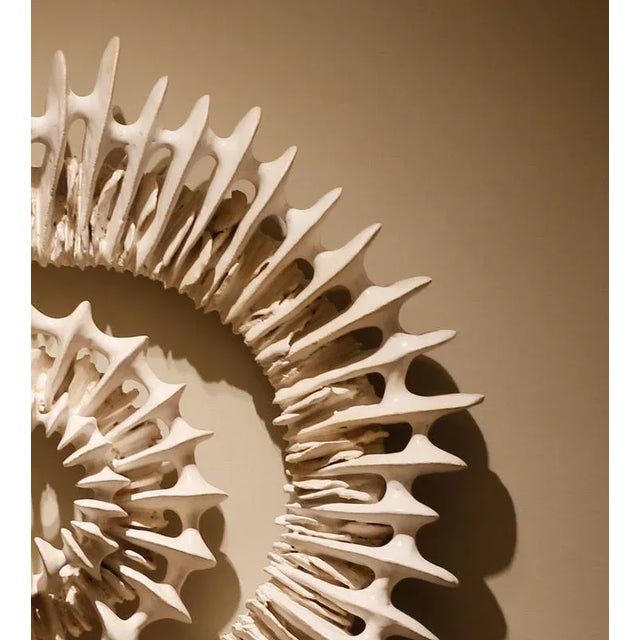 Amaltias Triptych Wall Deco in Stoneware with White Glaze by Kallia Panopoulou, Set of 3 For Sale - Image 3 of 8