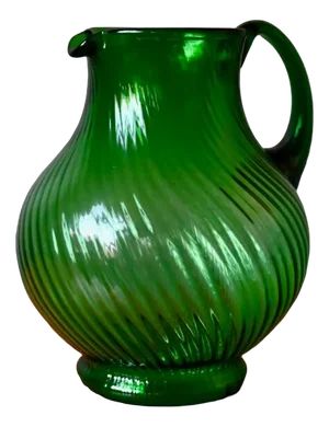 Large Jug in Spiral Green Glass