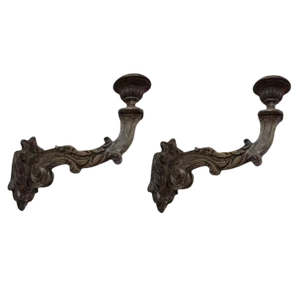 18th Century Venetian Silver Gilt Wood Sconces - a Pair
