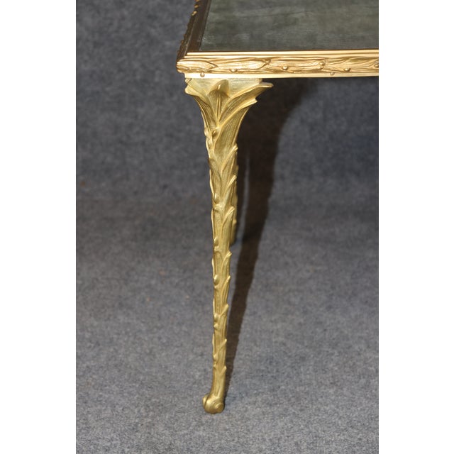 1950's Maison Bagues Bronze and Distressed Mirror Top Coffee Table For Sale - Image 11 of 12