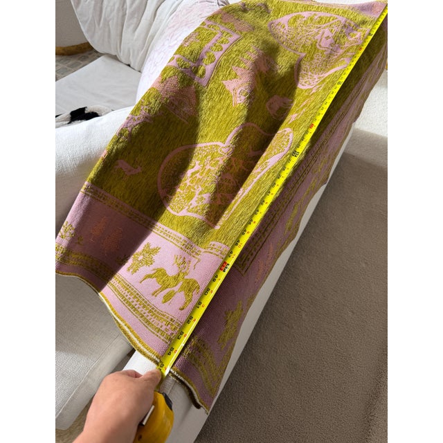 Vintage French Reversible Alpine Jacquard Tapestry Blanket - Chalet & Deer For Sale - Image 13 of 13