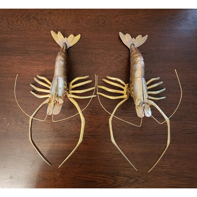 Mid Century Nautical Brass Lobsters - A Pair For Sale - Image 10 of 11
