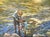 Steady Hand by Sheri Farabaugh | Oil on Canvas Man helping a child in a stream. For Sale