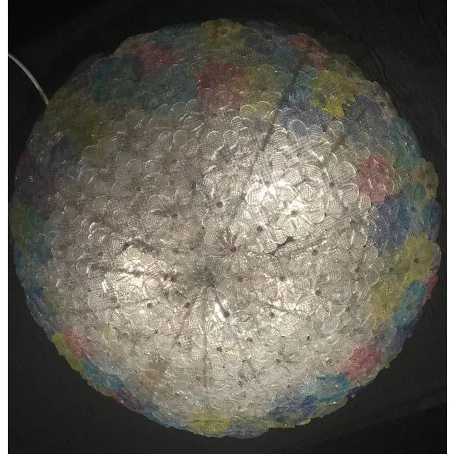 Multi-Color Murano Flower Glass Ceiling Light from Barovier & Toso, 1950s For Sale - Image 8 of 14