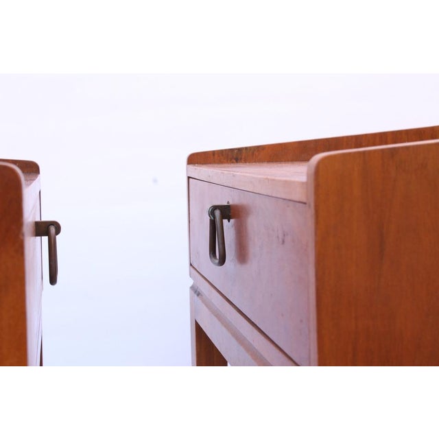 Vintage Bedside Tables in Walnut and Beech, 1950s, Set of 2 For Sale - Image 12 of 18