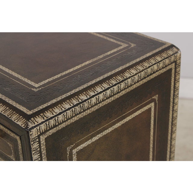 Maitland Smith Leather Wrapped Apothecary Chest For Sale - Image 14 of 18