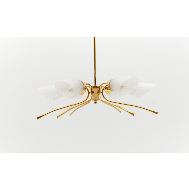 Mid-Century Modern Mid-Century Modern Six-Armed Brass Sputnik Lamp, 1950s For Sale - Image 3 of 13