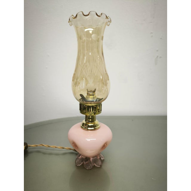 Pink Murano Lamp with Amber Glass, 1950s For Sale - Image 11 of 11