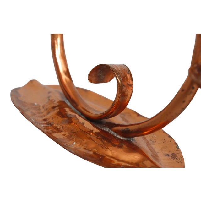 1930's Craftsman Studios Hammered Copper Candelabra, a Pair For Sale In Tampa - Image 6 of 8