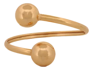 Dual Orb Gold Cuff Bracelet