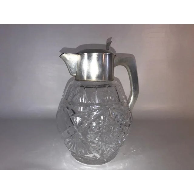 Art Deco Crystal Glass & Silver Jug For Sale - Image 10 of 10