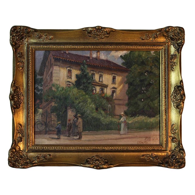 Paul Mishel, Impressionist Street Scene in Ulm, 1890, Oil on Panel, Framed For Sale - Image 7 of 7