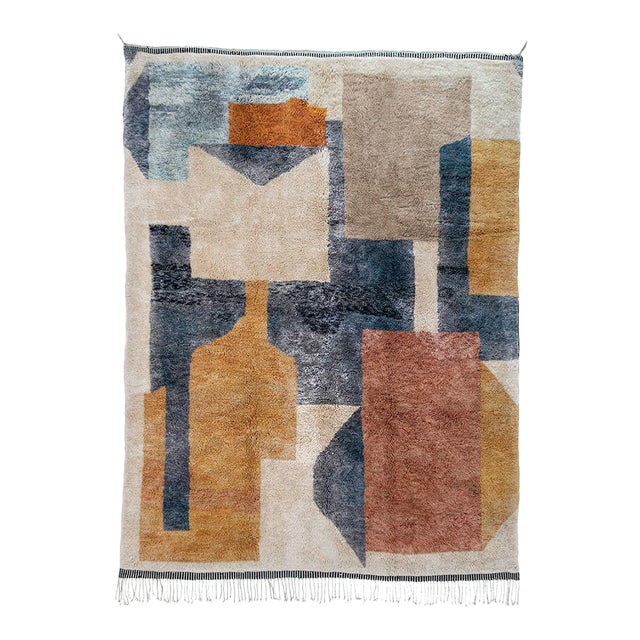 Premium Hand-Knotted Moroccan Wool Rug | 11'7" X 8'7" | One of a Kind For Sale