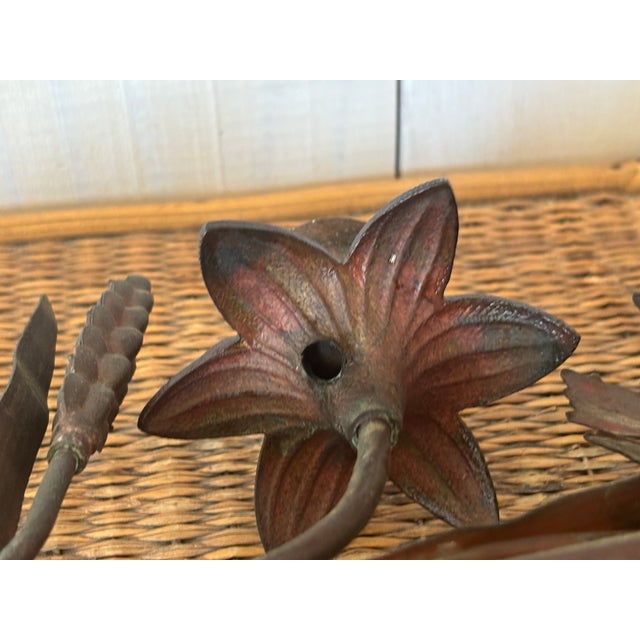 Antique French Iron Candelabra, Grapes and Wheat Motif For Sale - Image 14 of 16