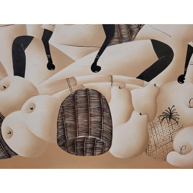 José Diereseu, Dominican Women in the Market, 1967, Oil on Canvas For Sale - Image 16 of 18