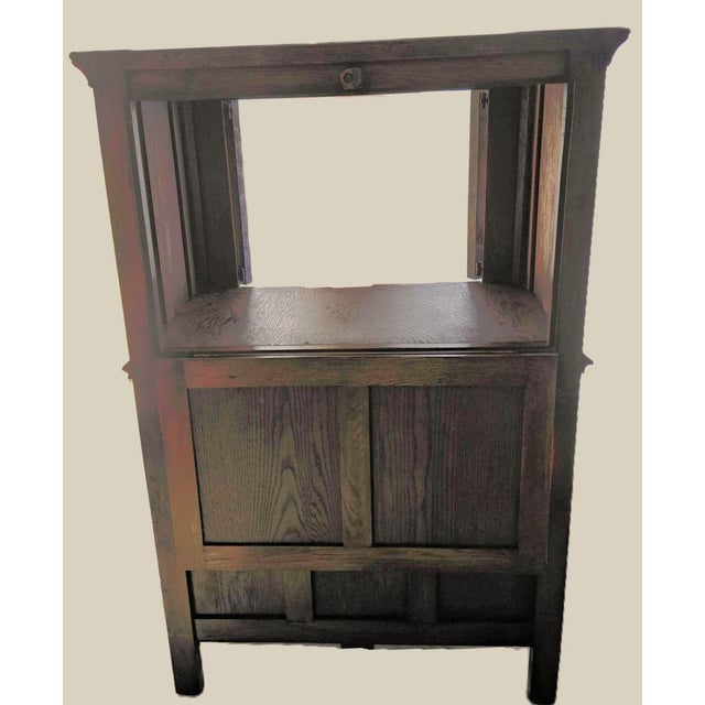 Antique Flemish-Style Gothic Revival Carved Oak Pass-Through Credence Cabinet, C. 1900. For Sale - Image 9 of 16