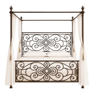 Designer Iron Canopy King Bed For Sale