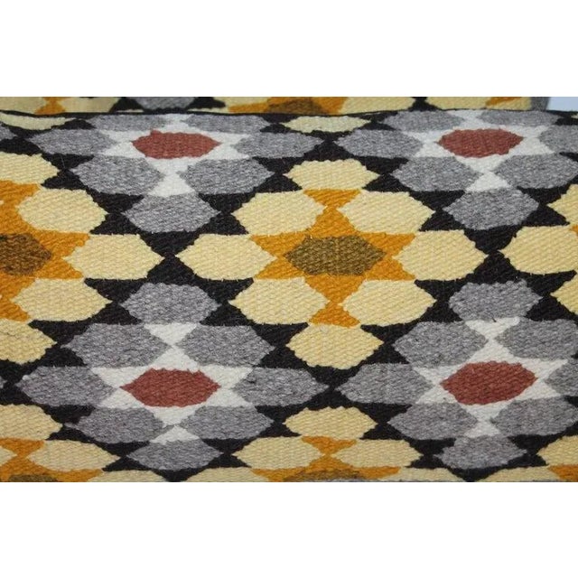 1940s Woven Geometric Pair of Bolster Pillows For Sale In Los Angeles - Image 6 of 6