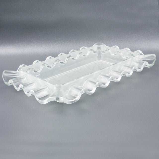 Verlys France Art Deco Frosted Glass Centerpiece Bowl, 1930s For Sale - Image 10 of 14