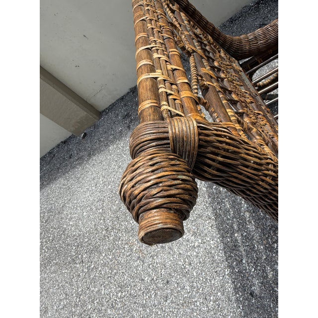 Wood Stunning Vintage Rattan 7' Daybed For Sale - Image 7 of 12