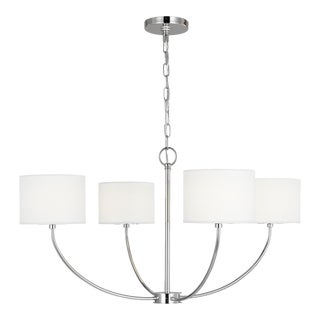 Kate Spade by Visual Comfort Studio Sawyer Chandelier, Polished Nickel, Small For Sale