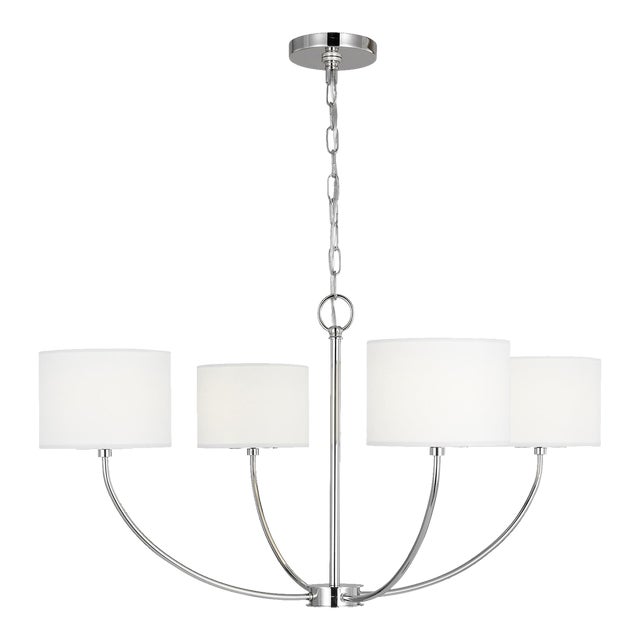 Kate Spade by Visual Comfort Studio Sawyer Chandelier, Polished Nickel, Small For Sale