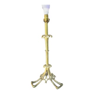 1970s Cailar Bayard Bronze Faux Bamboo Table Lamp For Sale