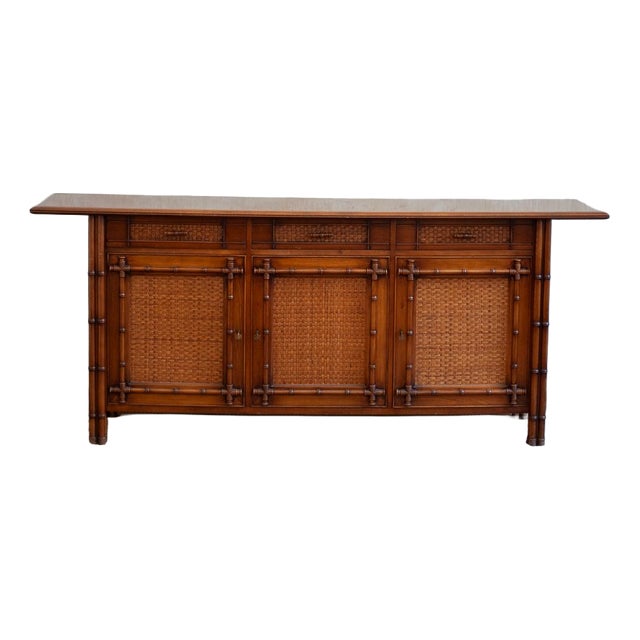 Vintage Sideboard in Faux Bamboo, 1980s For Sale