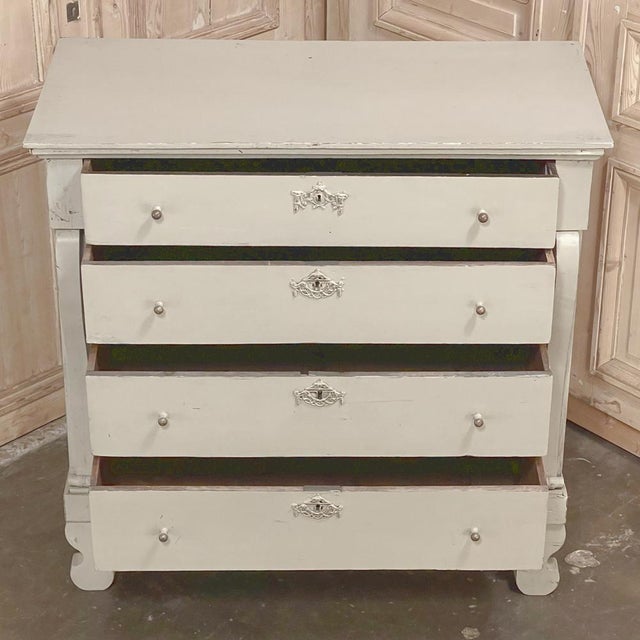 Oyster Gray Antique Swedish Painted Commode For Sale - Image 8 of 17