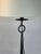 Metal Mid 20th Century Tall Patinated Wrought Iron Table Lamp With Custom Parchment Shade For Sale - Image 7 of 9