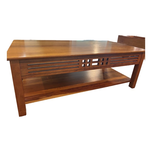 Vintage Harden Solid Cherry Coffee Table With Arts & Crafts Detailing For Sale