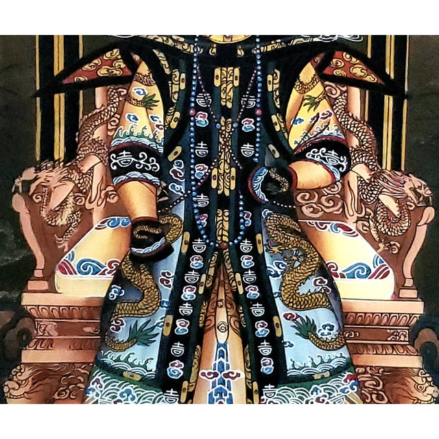 Chinese Portrait Paintings Reverse Glass Pair For Sale - Image 11 of 16