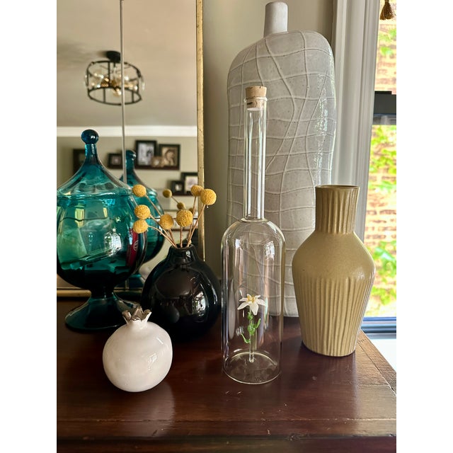 Rare Vintage Viol Glas German Art Glass Edelweiss Bottle / Decanter For Sale - Image 4 of 12