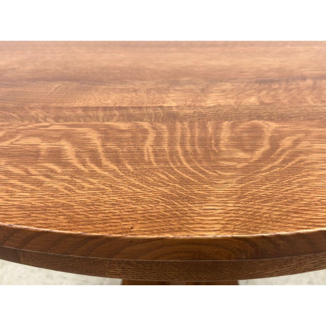 Mission Quarter Sawn Oak Round Dining Table, Kitchen Table - 42" For Sale In Chicago - Image 6 of 10