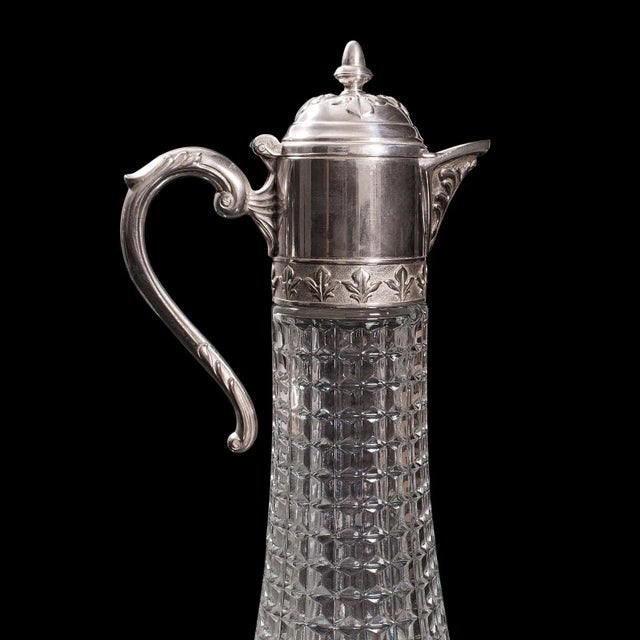 Metal 1960s Pair of Vintage Italian Glass Decorative Ewers For Sale - Image 7 of 13