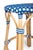 Tobias 24 in. Seat Height Round Rattan Backless Counter Stool, Blue/White Dot / Natural Rattan Frame For Sale In Chicago - Image 6 of 8