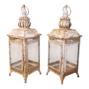 Rustic Pagoda Lanterns, a Pair