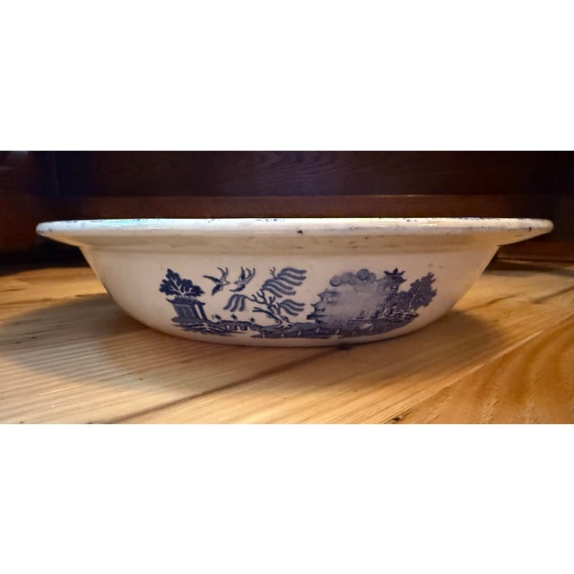 Ceramic Antique 19th Century Davenport Blue and White Serveware Bowl Ironstone Large Bowl George III For Sale - Image 7 of 9
