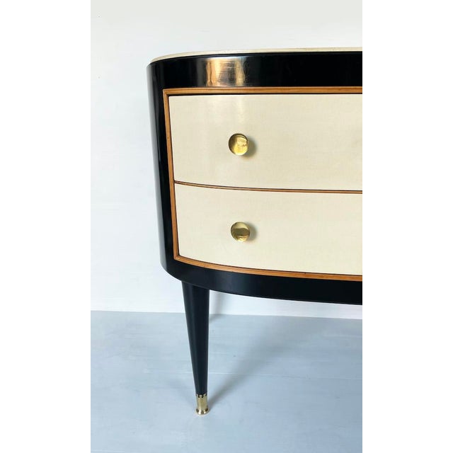 Mid-Century Chest of Drawers in Lacquered Wood and Parchment, 1950 For Sale - Image 6 of 18