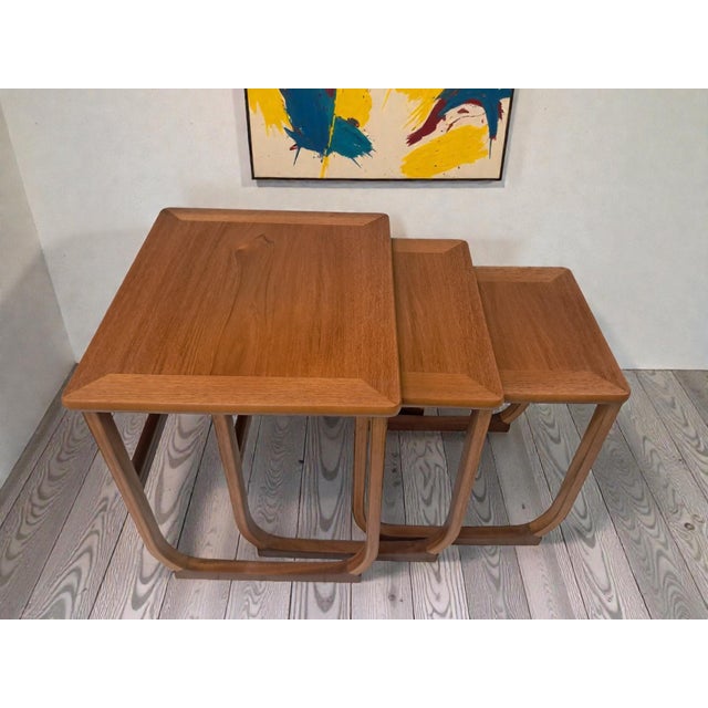 Wood Mid-Century Modern Nesting Tables in Teak by Nathan for Parker Knoll, 1970s, Set of 3 For Sale - Image 7 of 18