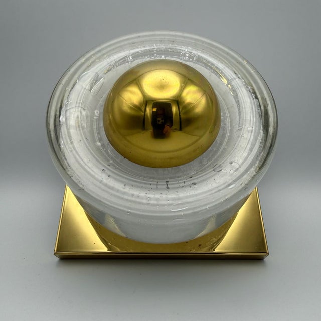 Model 2941 Wall Light in Brass and Bubble Glass from Glashütte Limburg, 1970s For Sale - Image 4 of 12