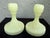 Late 20th Century Vintage Fenton Orange Tree Blossom Custard Glass Candlesticks – Pair – Uv Reactive Vaseline Glass For Sale - Image 5 of 10