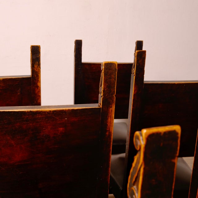 Vintage Carved Wooden Chairs, 1920s, Set of 6 For Sale - Image 17 of 18
