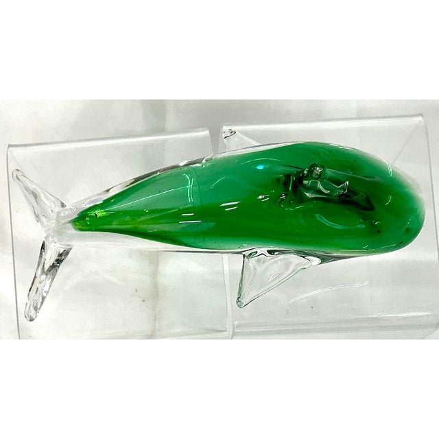 Glass Vintage Murano Glass Dolphin Figurine For Sale - Image 7 of 8