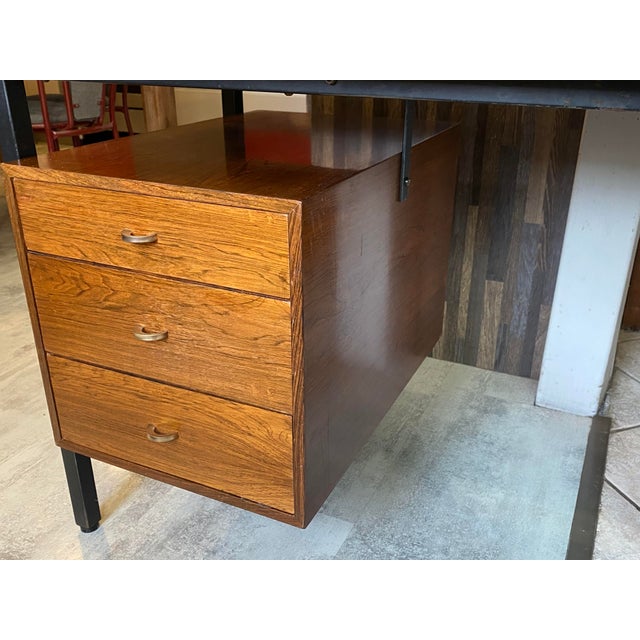 Vintage Scandinavian-Style Executive Desk in Rosewood and Metal, 1960s For Sale - Image 15 of 18