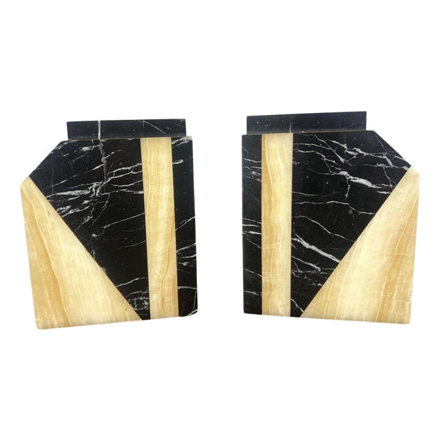 Vintage French Art Deco Style Marble and Mantel Clock For Sale