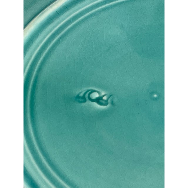 Ceramic French Antique Majolica Art Nouveau Bird Plate by Onnaing c.1890 For Sale - Image 7 of 8