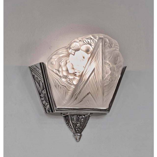 Ezan A Pair of French Art Deco Wall Sconces by Jamain & Ejg 1925 France - 3 Pairs Available For Sale - Image 4 of 10