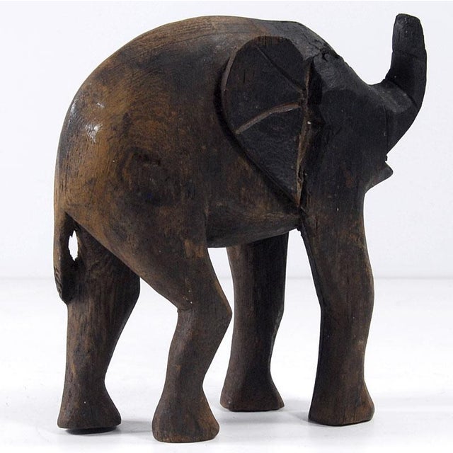 African Elephant Wood Figurine, 1960s For Sale - Image 3 of 9