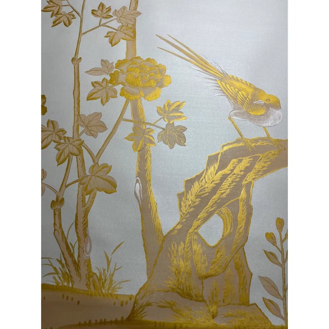 Chinoiserie Floral Mural Hand Painted Wallpapers - 4 Panels For Sale - Image 4 of 4